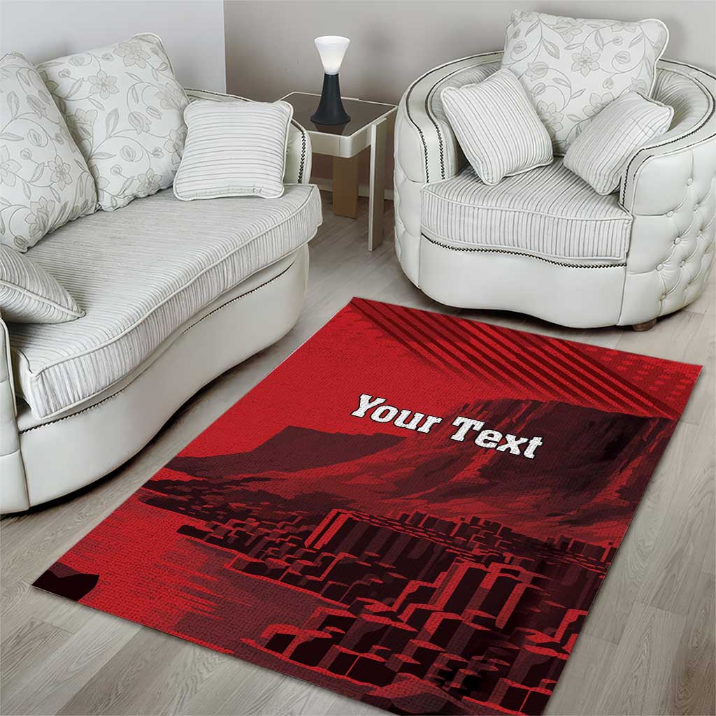 Personalized Northern Ireland Area Rug Giant’s Causeway Retro Style