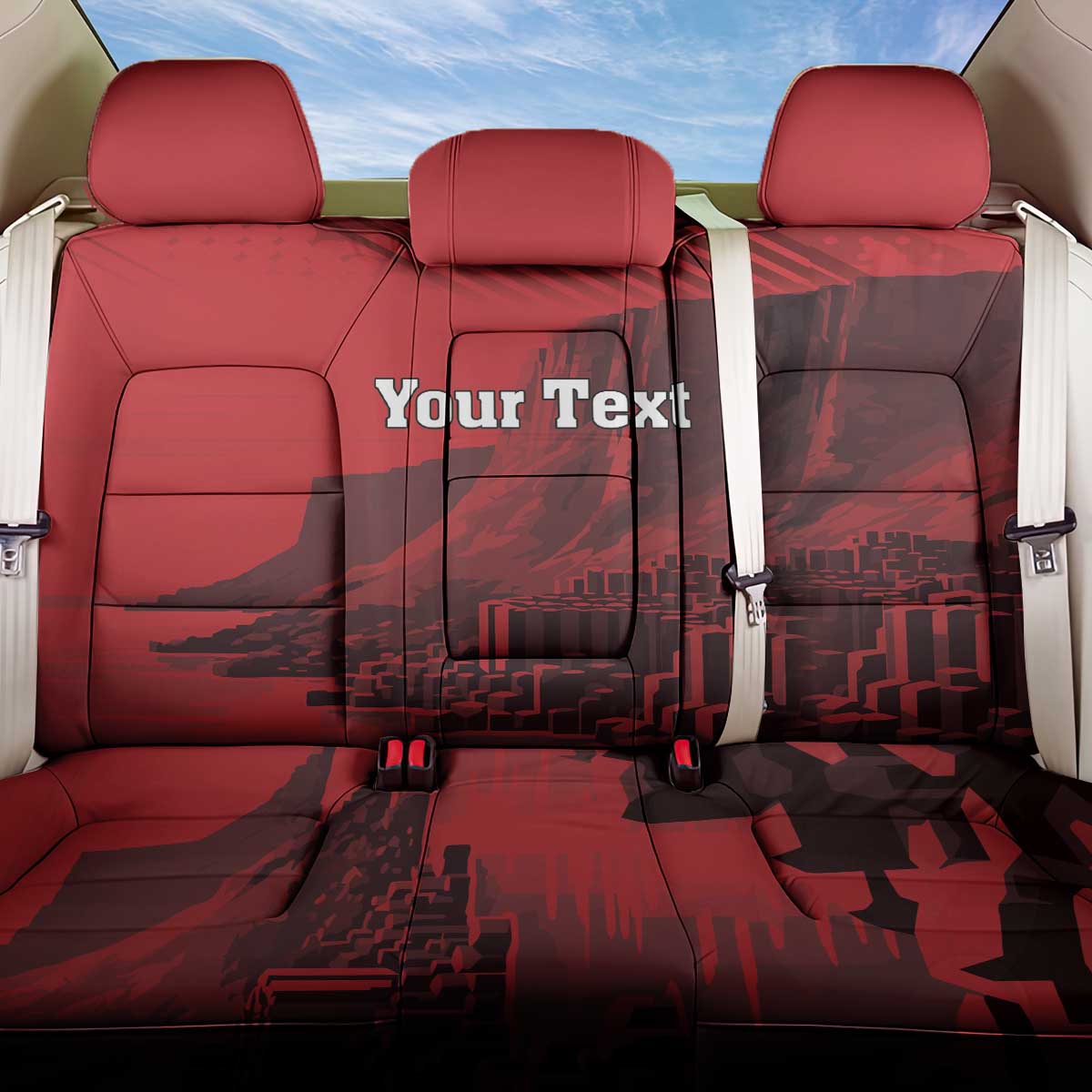 Personalized Northern Ireland Back Car Seat Cover Giant’s Causeway Retro Style