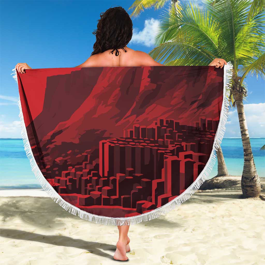 Personalized Northern Ireland Beach Blanket Giant’s Causeway Retro Style