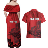 Personalized Northern Ireland Couples Matching Off Shoulder Maxi Dress and Hawaiian Shirt Giant’s Causeway Retro Style