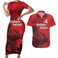 Personalized Northern Ireland Couples Matching Short Sleeve Bodycon Dress and Hawaiian Shirt Giant’s Causeway Retro Style
