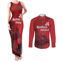 Personalized Northern Ireland Couples Matching Tank Maxi Dress and Long Sleeve Button Shirt Giant’s Causeway Retro Style