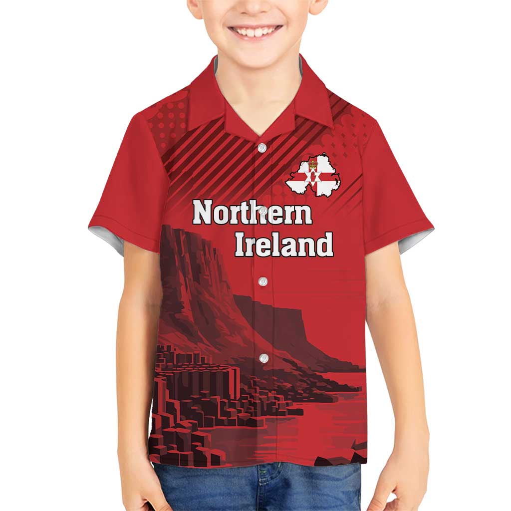 Personalized Northern Ireland Family Matching Long Sleeve Bodycon Dress and Hawaiian Shirt Giant’s Causeway Retro Style