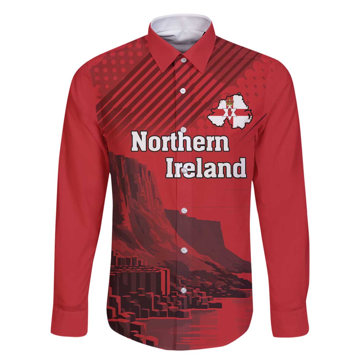 Personalized Northern Ireland Family Matching Off The Shoulder Long Sleeve Dress and Hawaiian Shirt Giant’s Causeway Retro Style