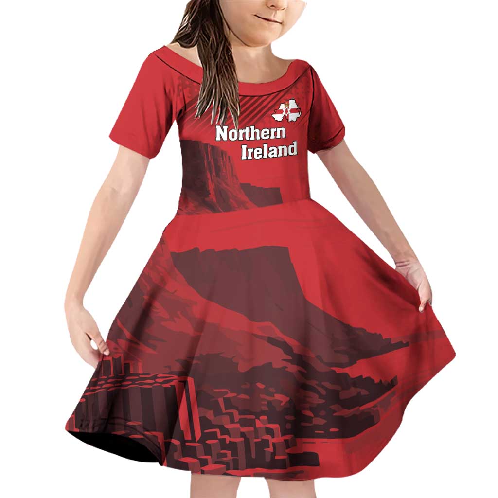 Personalized Northern Ireland Family Matching Off Shoulder Short Dress and Hawaiian Shirt Giant’s Causeway Retro Style