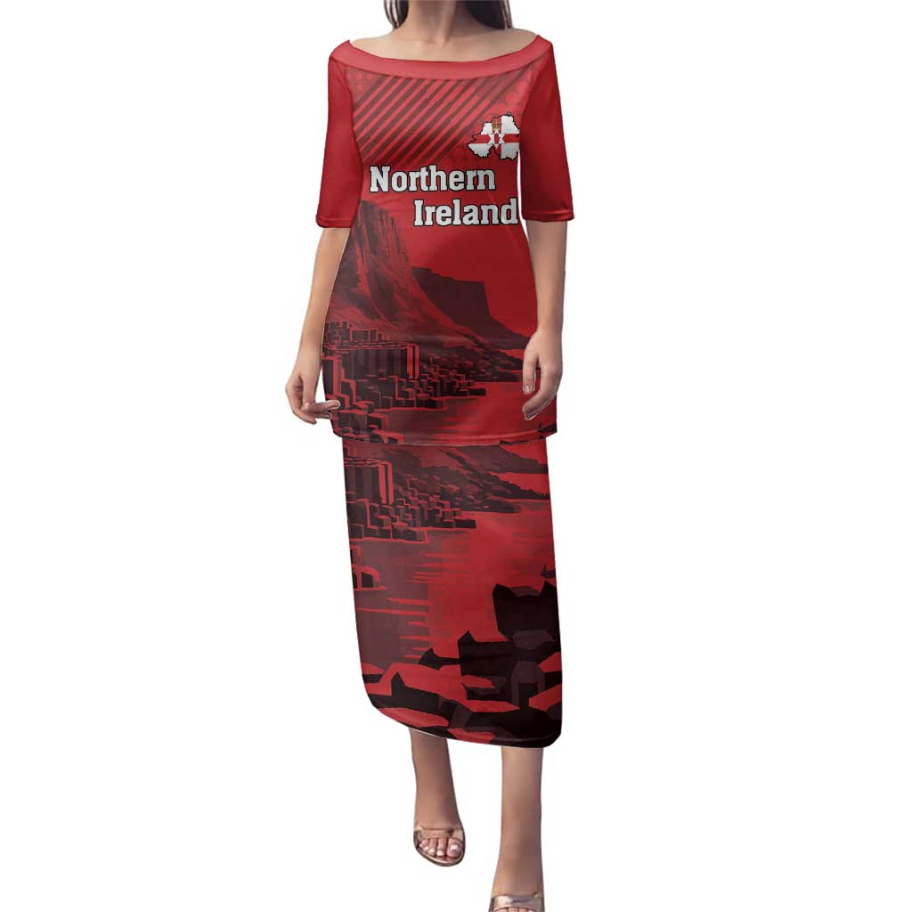 Personalized Northern Ireland Family Matching Puletasi and Hawaiian Shirt Giant’s Causeway Retro Style