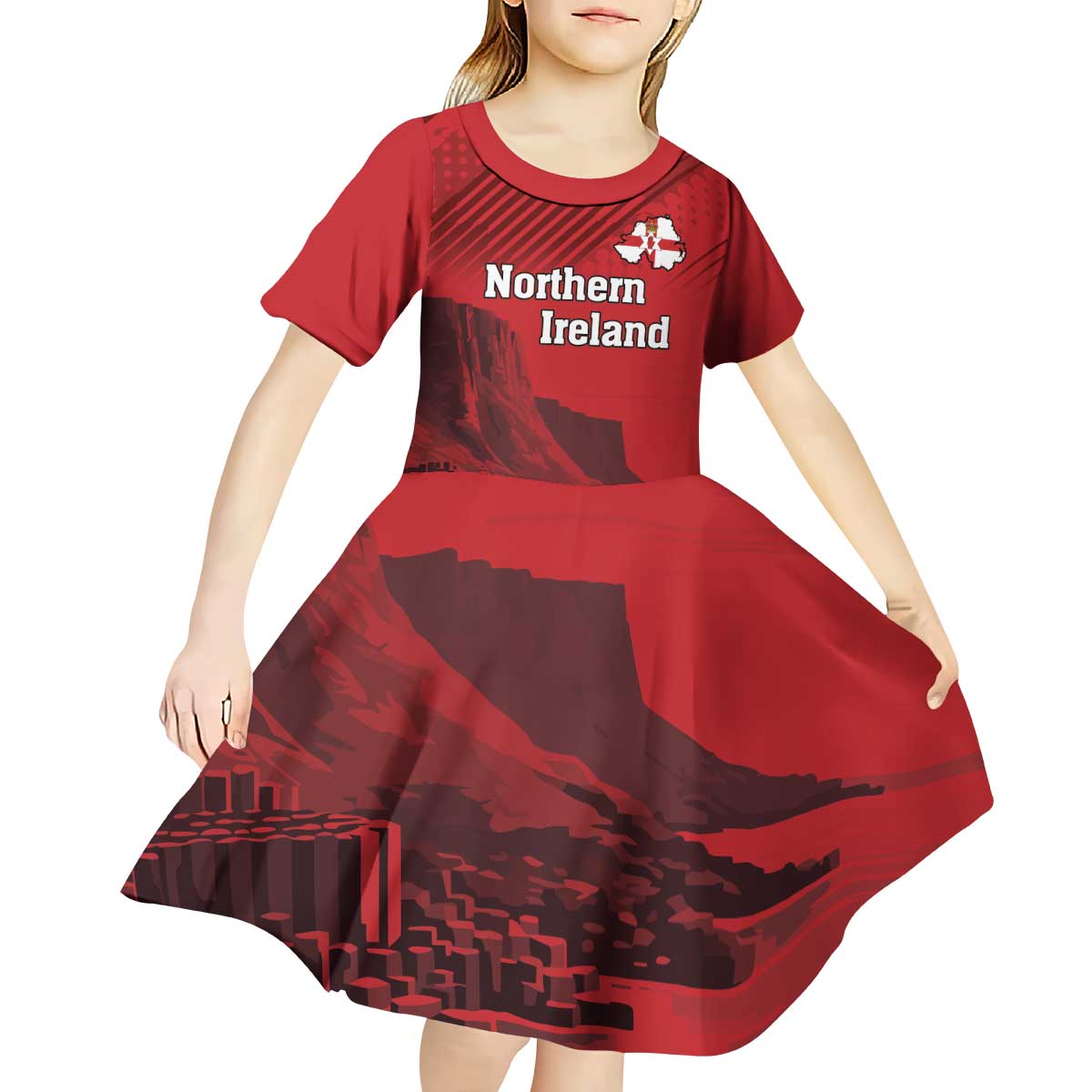 Personalized Northern Ireland Kid Short Sleeve Dress Giant’s Causeway Retro Style