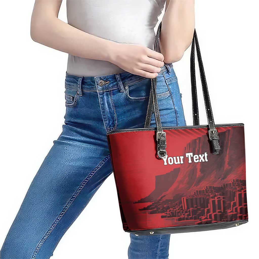 Personalized Northern Ireland Leather Tote Bag Giant’s Causeway Retro Style