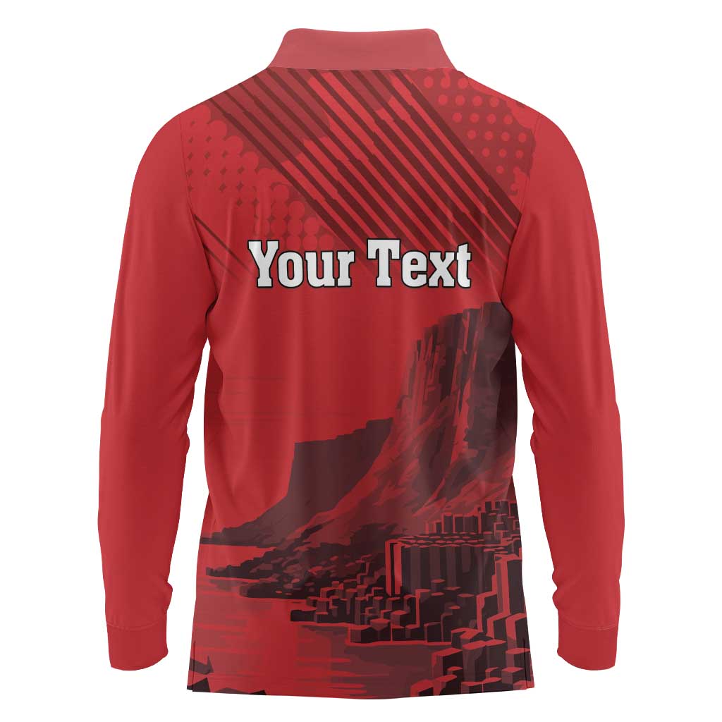 Personalized Northern Ireland Long Sleeve Polo Shirt Giant’s Causeway Retro Style