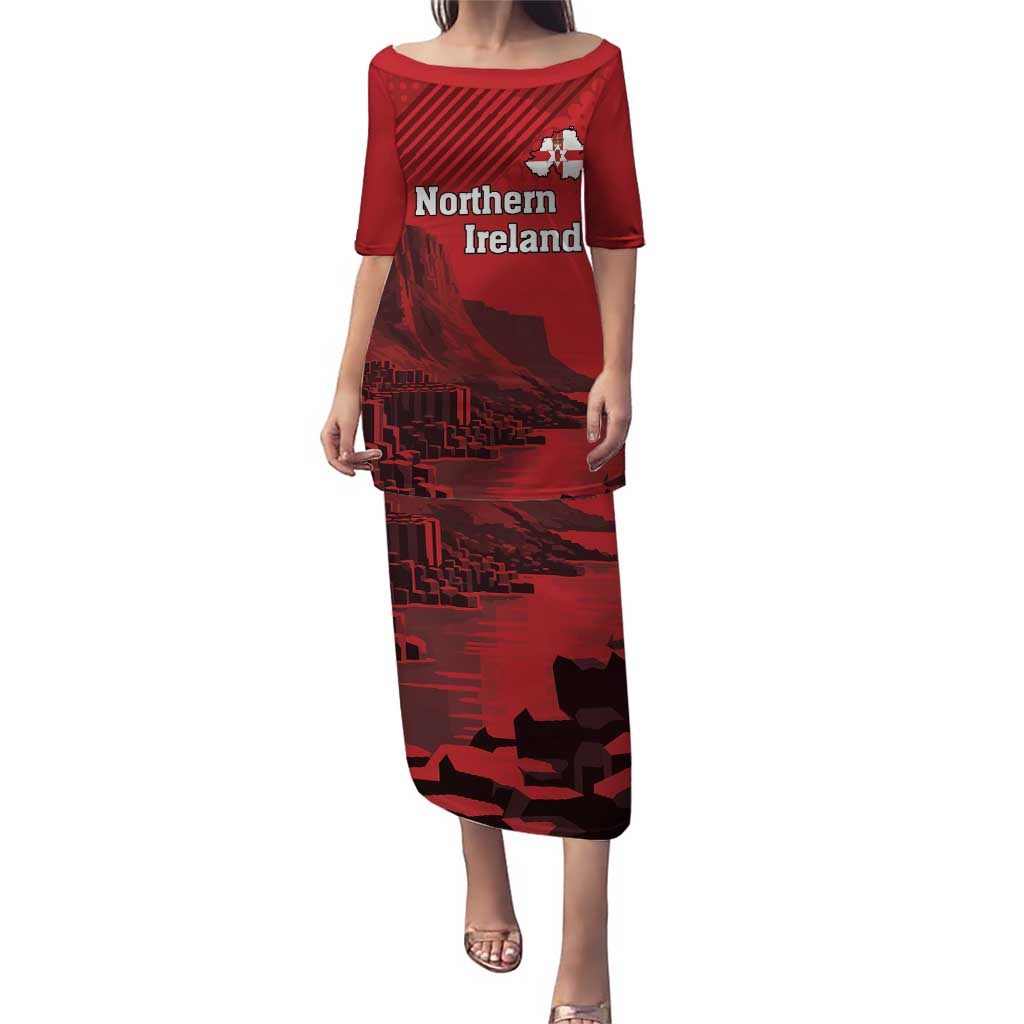 Personalized Northern Ireland Puletasi Giant’s Causeway Retro Style