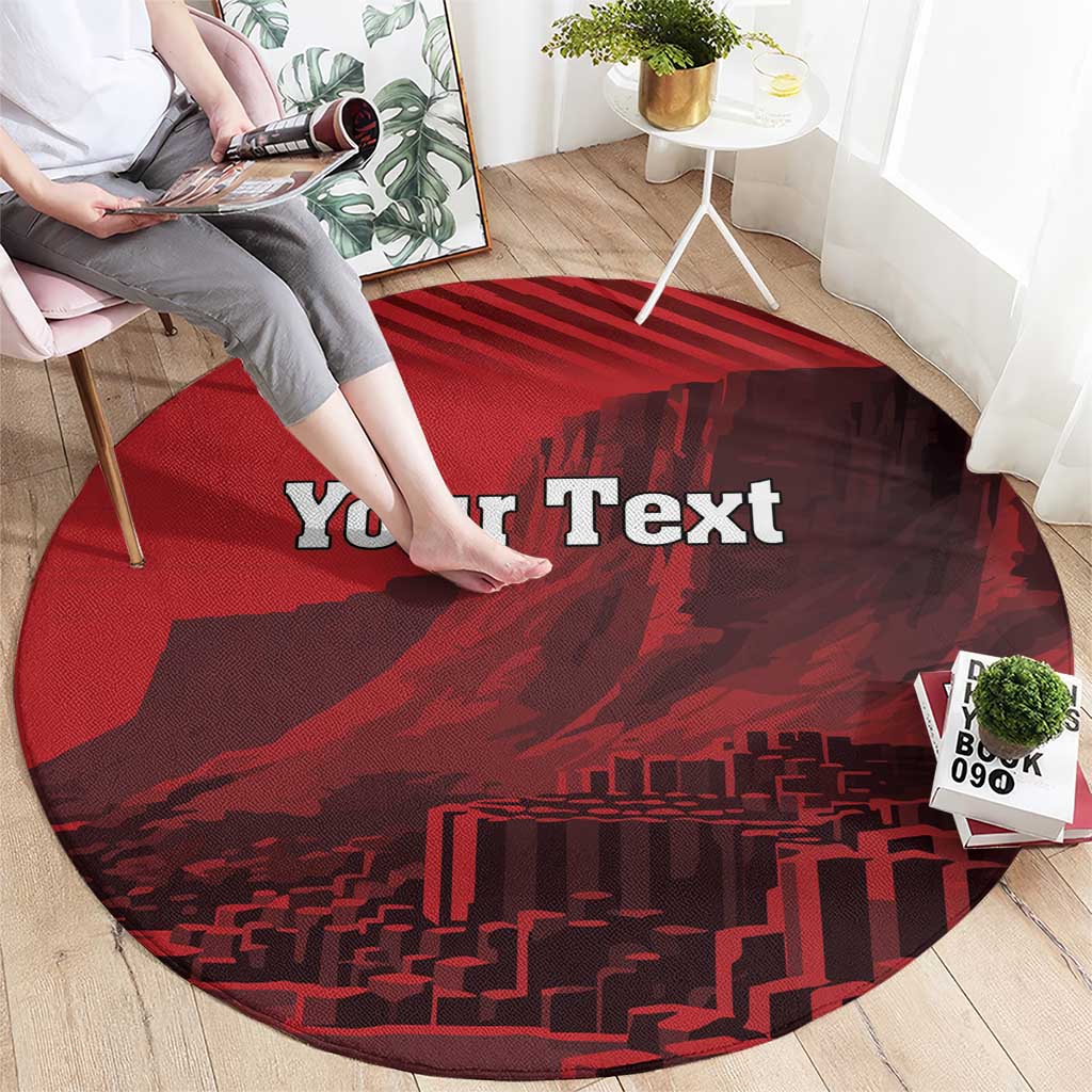 Personalized Northern Ireland Round Carpet Giant’s Causeway Retro Style