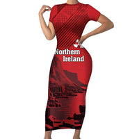 Personalized Northern Ireland Short Sleeve Bodycon Dress Giant’s Causeway Retro Style