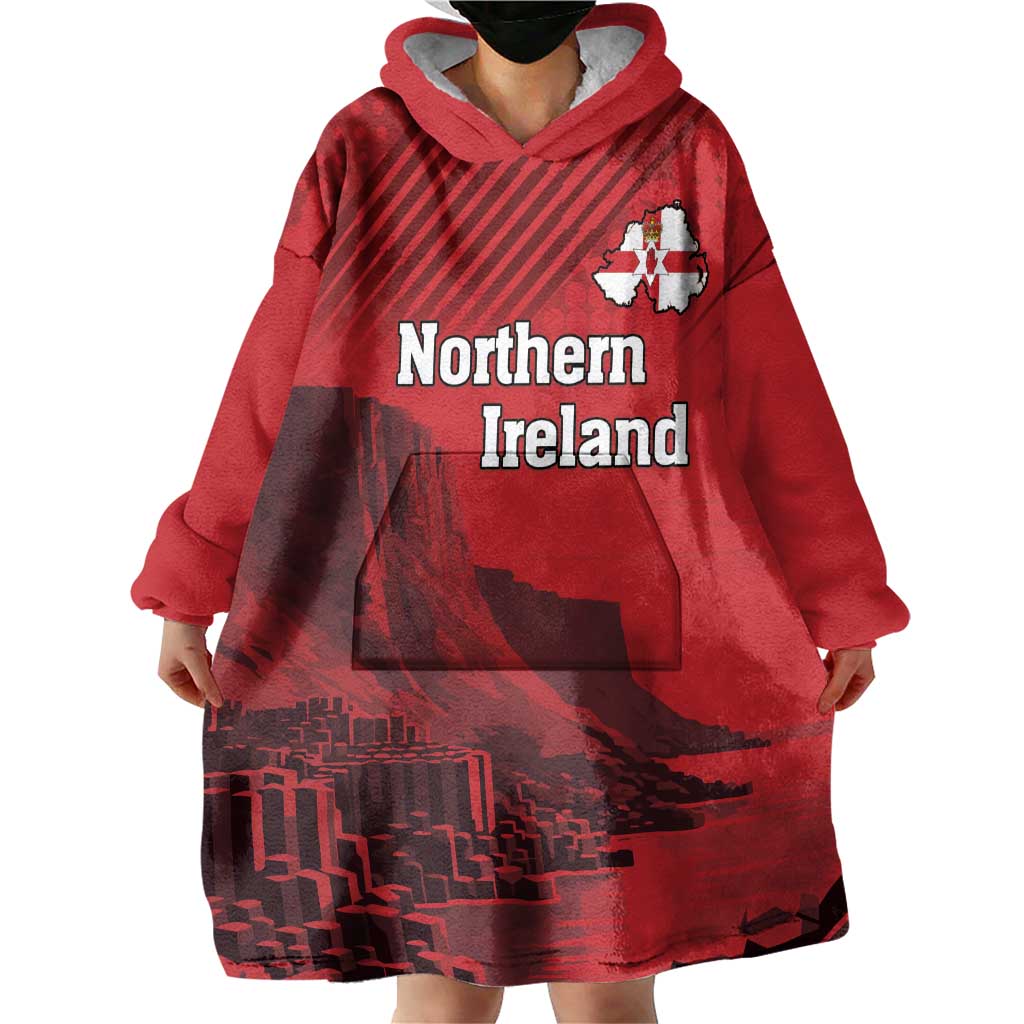 Personalized Northern Ireland Wearable Blanket Hoodie Giant’s Causeway Retro Style