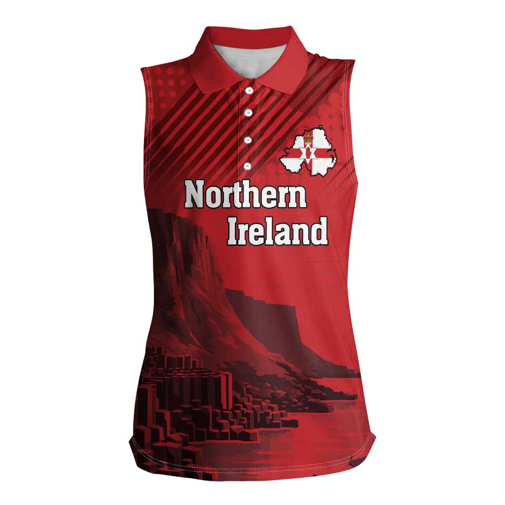 Personalized Northern Ireland Women Sleeveless Polo Shirt Giant’s Causeway Retro Style