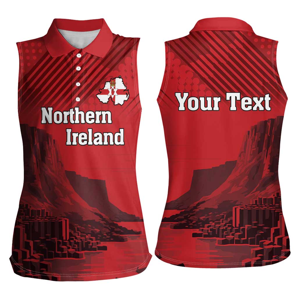 Personalized Northern Ireland Women Sleeveless Polo Shirt Giant’s Causeway Retro Style