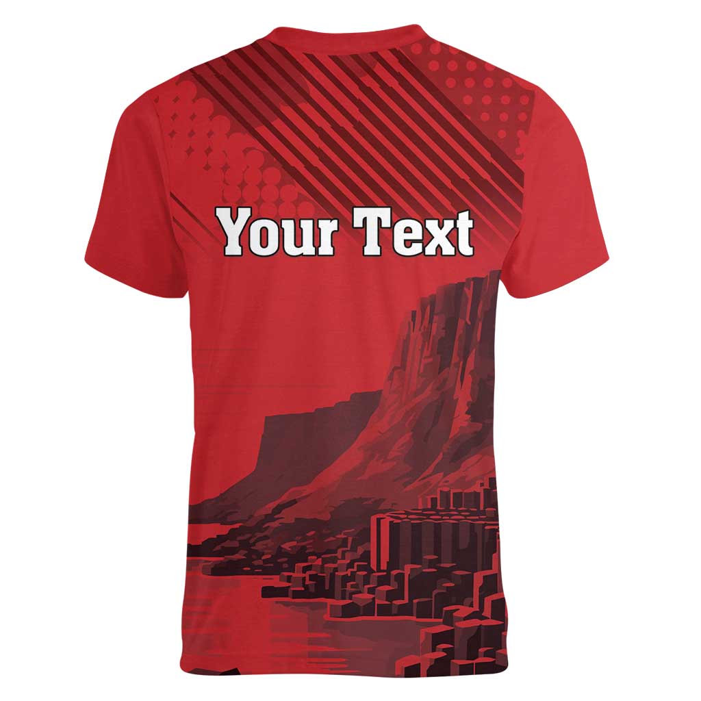 Personalized Northern Ireland Women V-Neck T-Shirt Giant’s Causeway Retro Style