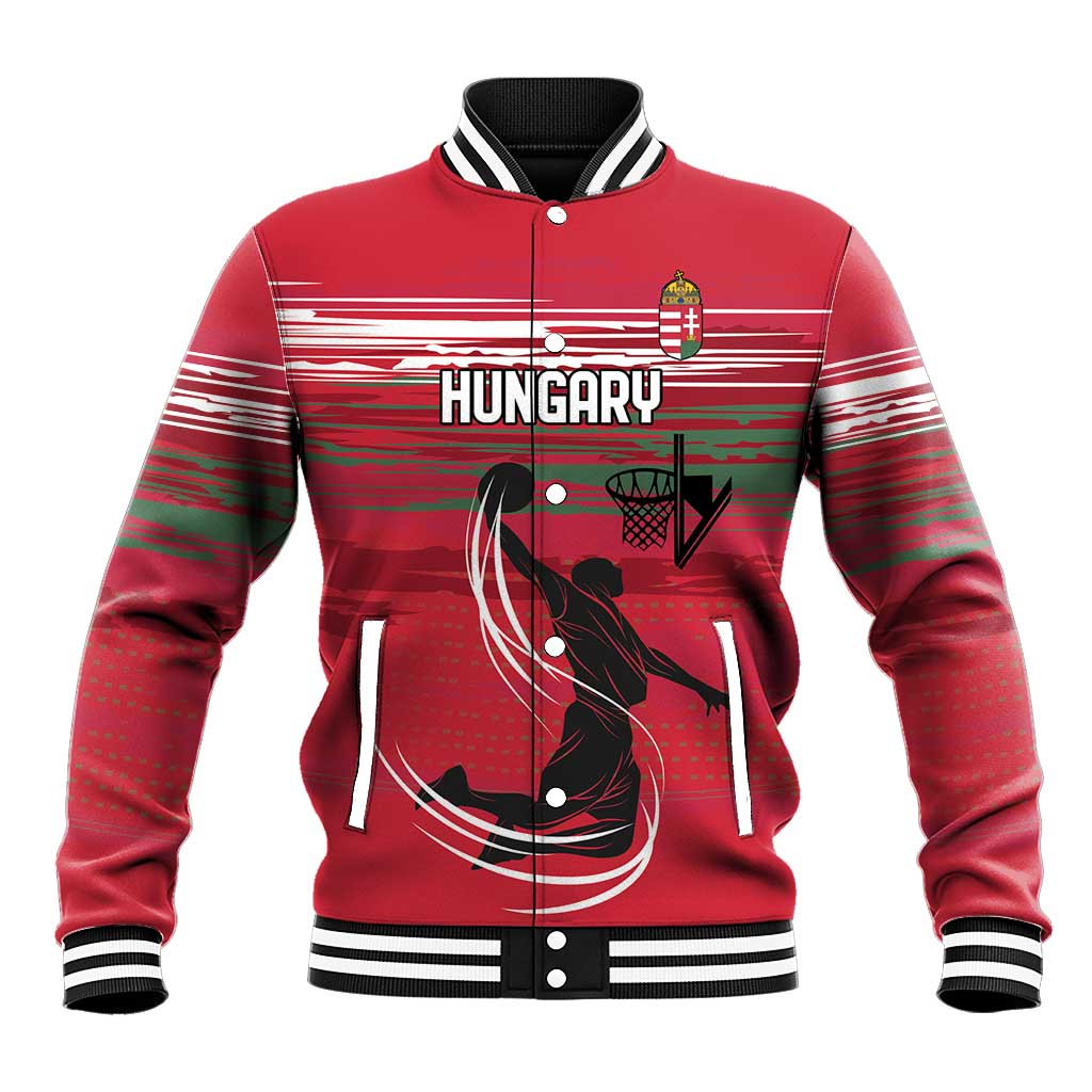 Hungary Basketball Custom Baseball Jacket Come On Magyars Grunge Style - Wonder Print Shop
