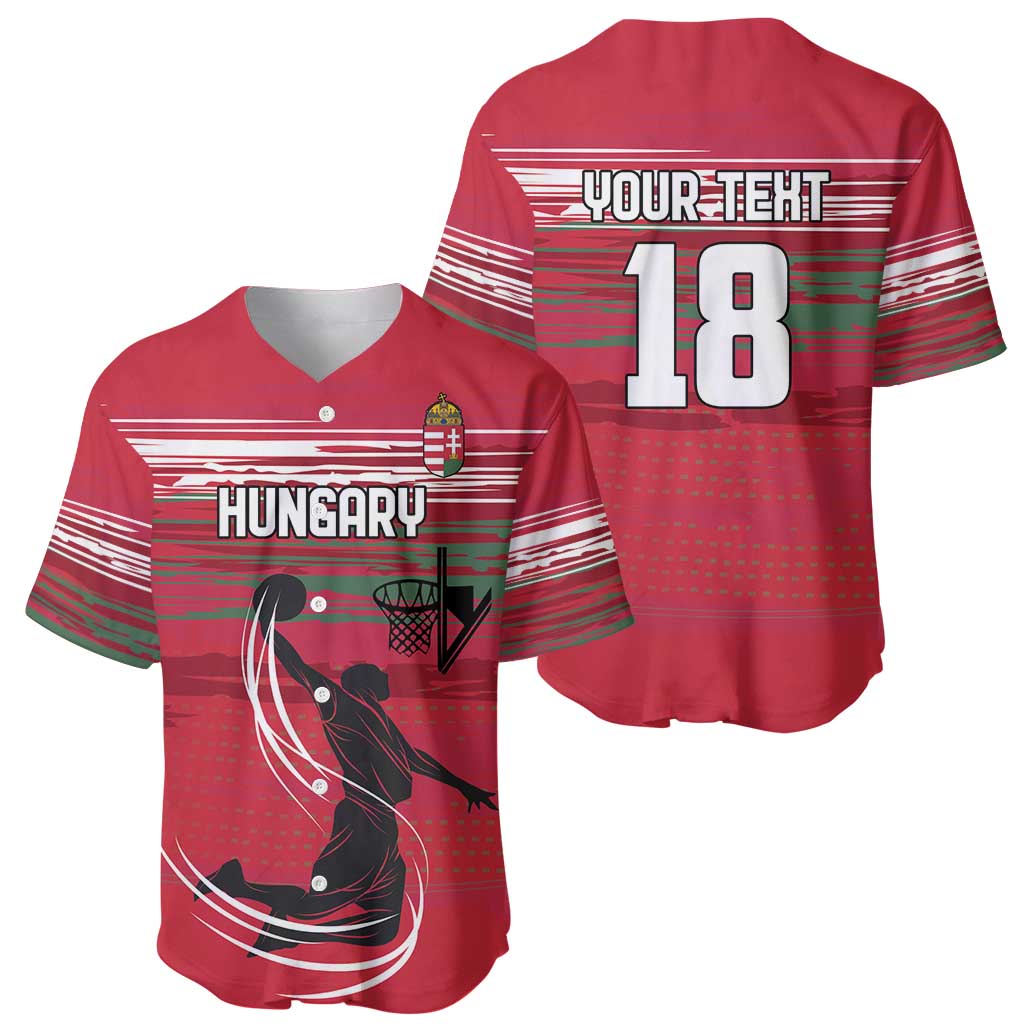 Hungary Basketball Custom Baseball Jersey Come On Magyars Grunge Style - Wonder Print Shop