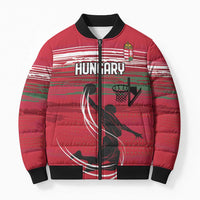 Hungary Basketball Custom Bomber Puffer Jacket Come On Magyars Grunge Style - Wonder Print Shop