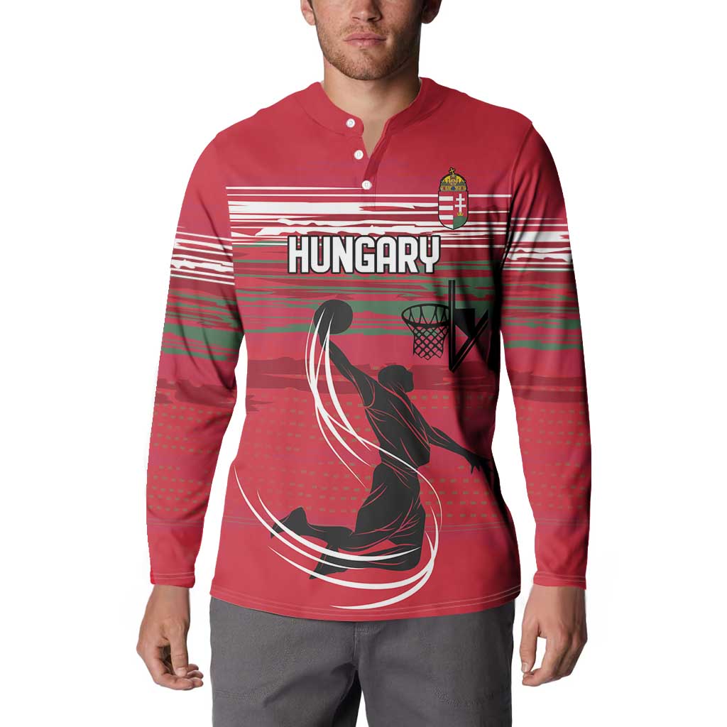 Hungary Basketball Custom Button Sweatshirt Come On Magyars Grunge Style - Wonder Print Shop