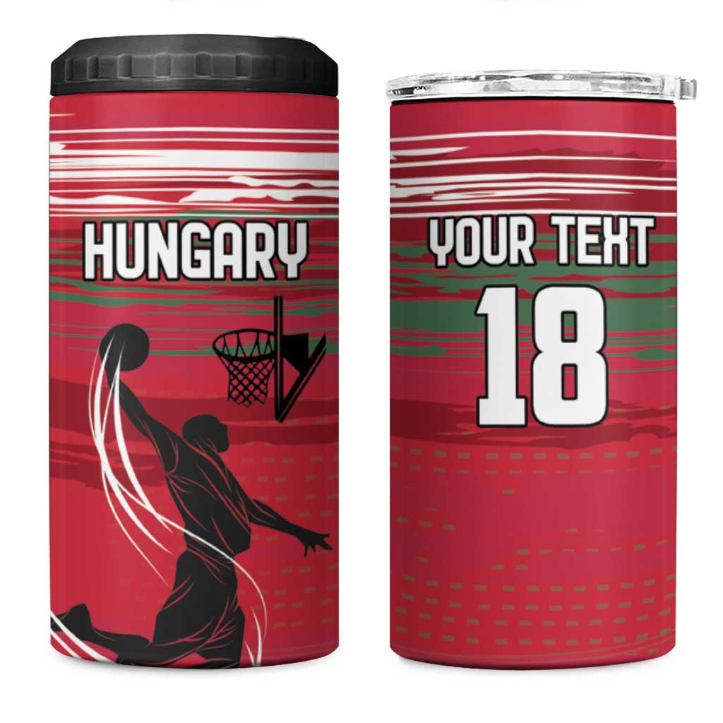 Hungary Basketball Custom 4 in 1 Can Cooler Tumbler Come On Magyars Grunge Style - Wonder Print Shop