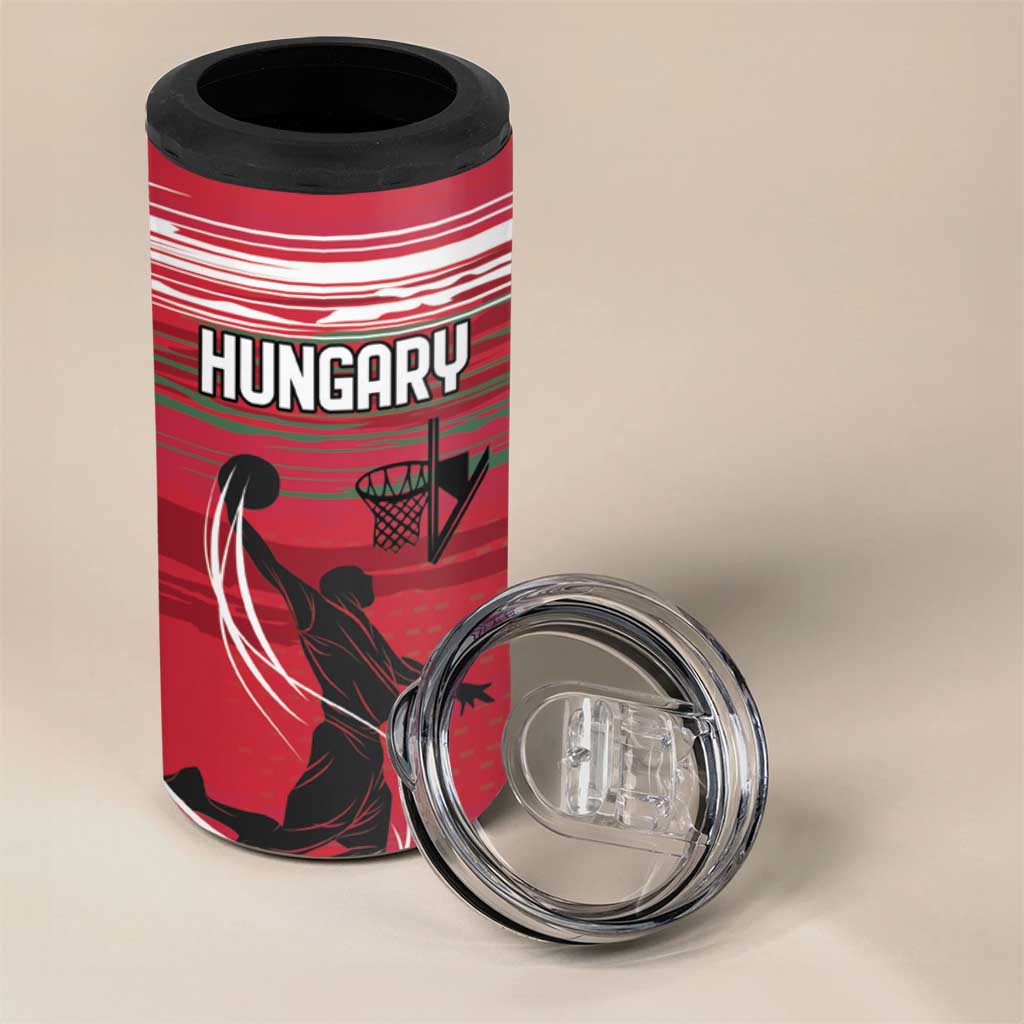Hungary Basketball Custom 4 in 1 Can Cooler Tumbler Come On Magyars Grunge Style - Wonder Print Shop