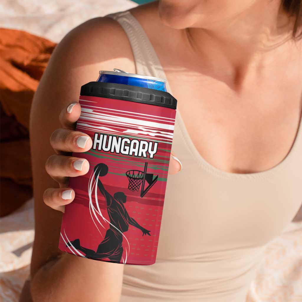 Hungary Basketball Custom 4 in 1 Can Cooler Tumbler Come On Magyars Grunge Style - Wonder Print Shop