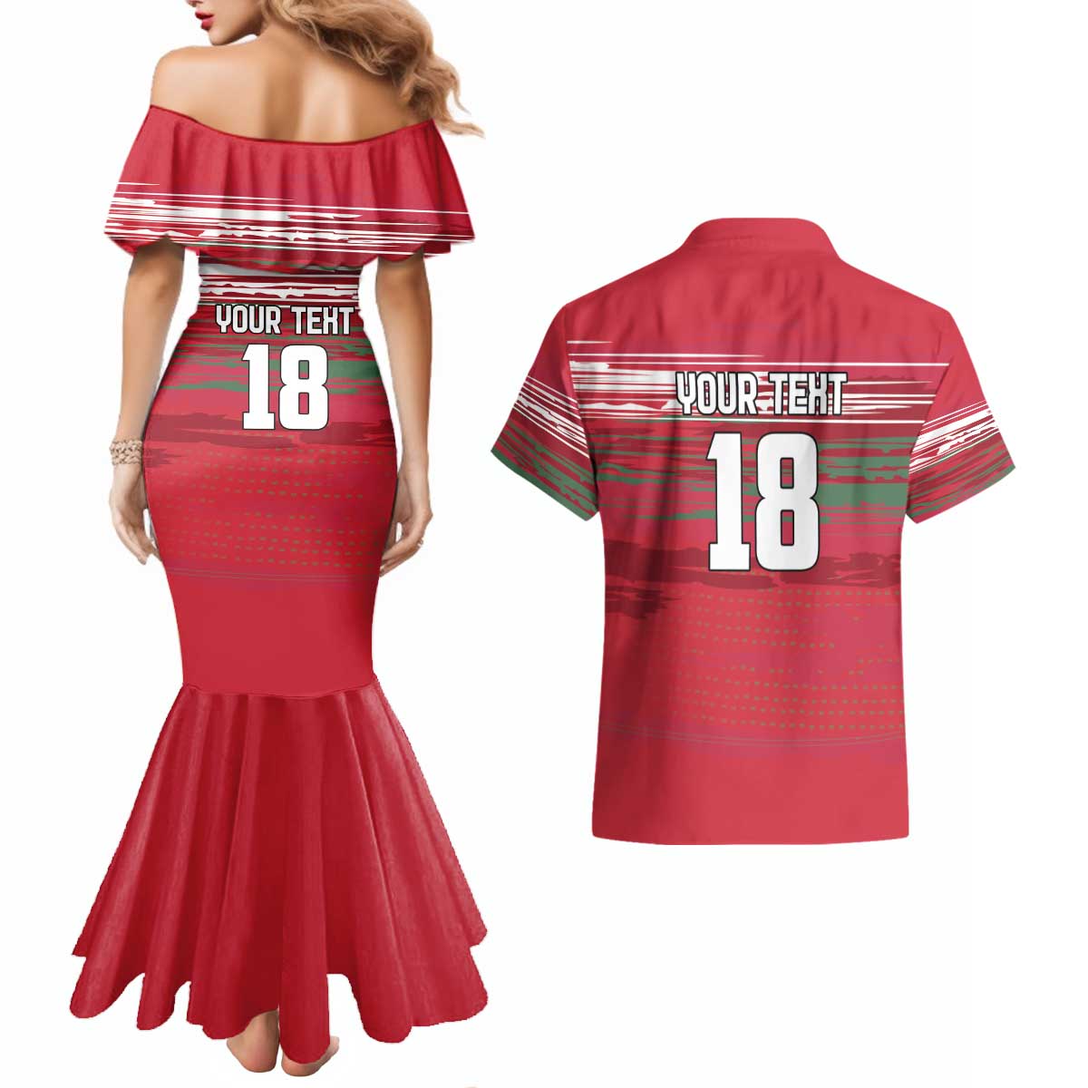 Hungary Basketball Custom Couples Matching Mermaid Dress and Hawaiian Shirt Come On Magyars Grunge Style - Wonder Print Shop