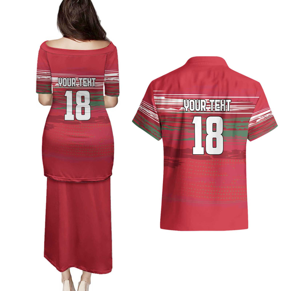 Hungary Basketball Custom Couples Matching Puletasi and Hawaiian Shirt Come On Magyars Grunge Style - Wonder Print Shop