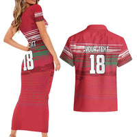 Hungary Basketball Custom Couples Matching Short Sleeve Bodycon Dress and Hawaiian Shirt Come On Magyars Grunge Style - Wonder Print Shop