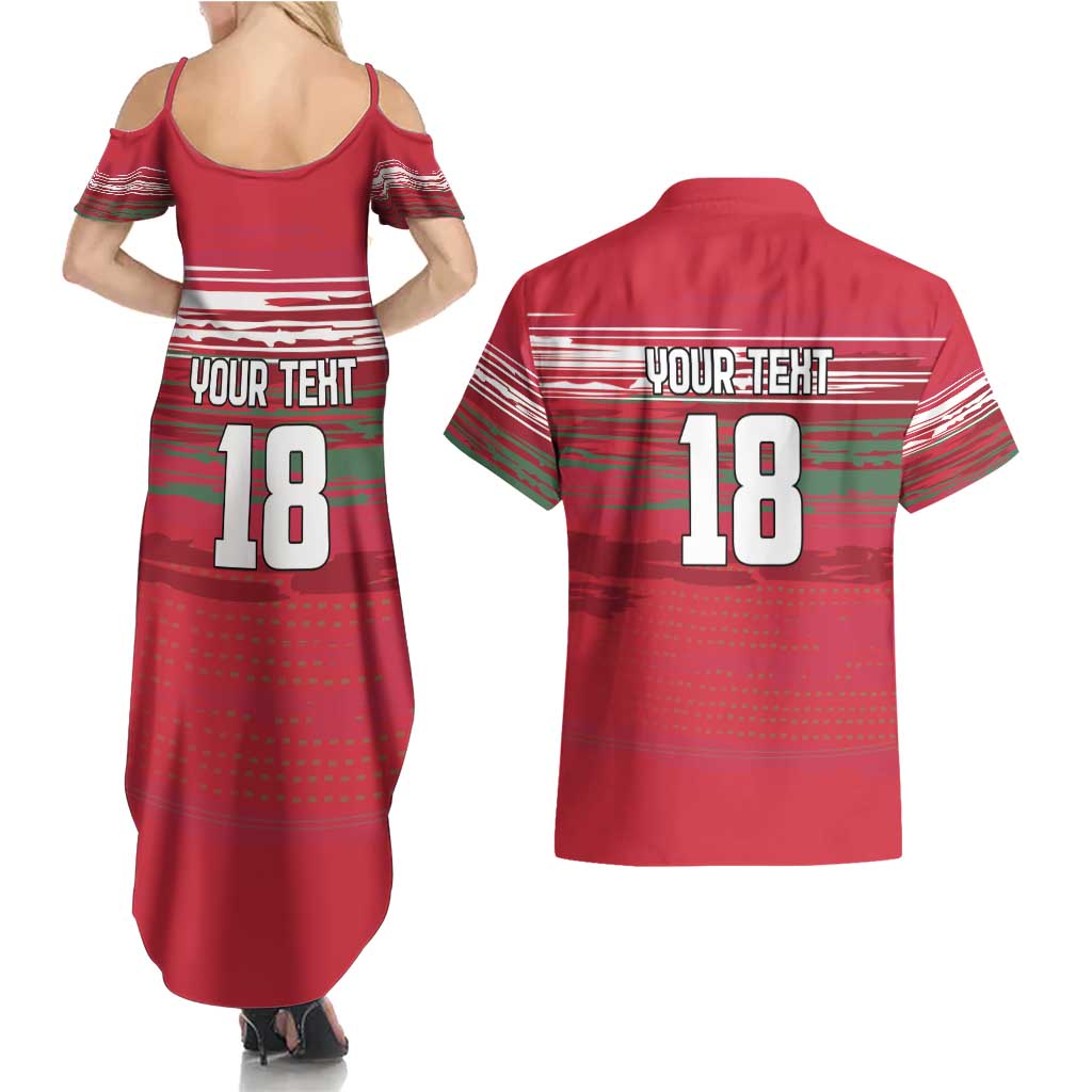 Hungary Basketball Custom Couples Matching Summer Maxi Dress and Hawaiian Shirt Come On Magyars Grunge Style - Wonder Print Shop