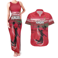 Hungary Basketball Custom Couples Matching Tank Maxi Dress and Hawaiian Shirt Come On Magyars Grunge Style - Wonder Print Shop