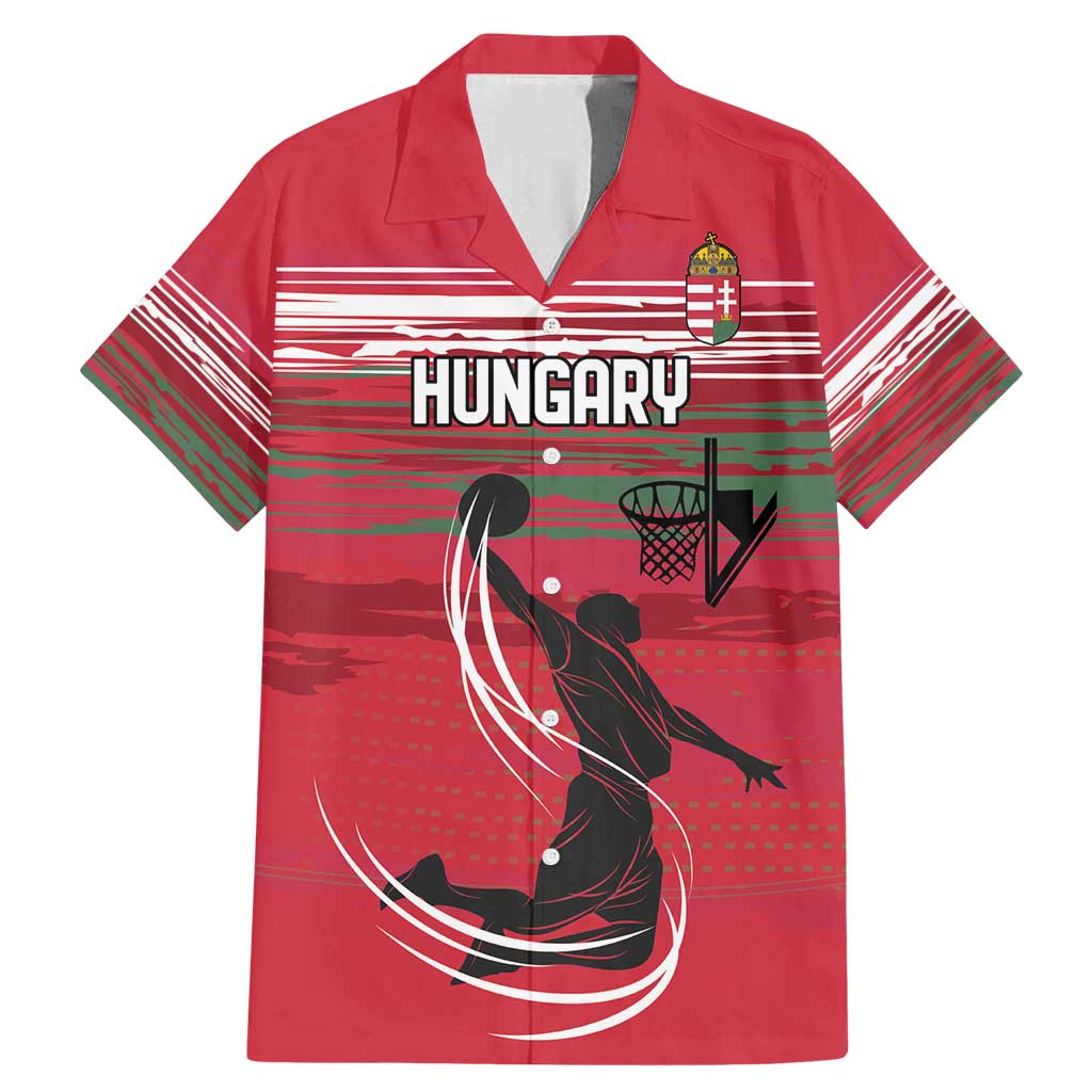 Hungary Basketball Custom Family Matching Mermaid Dress and Hawaiian Shirt Come On Magyars Grunge Style - Wonder Print Shop