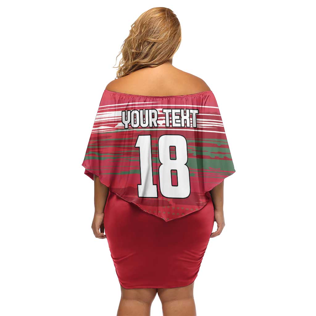 Hungary Basketball Custom Family Matching Off Shoulder Short Dress and Hawaiian Shirt Come On Magyars Grunge Style - Wonder Print Shop
