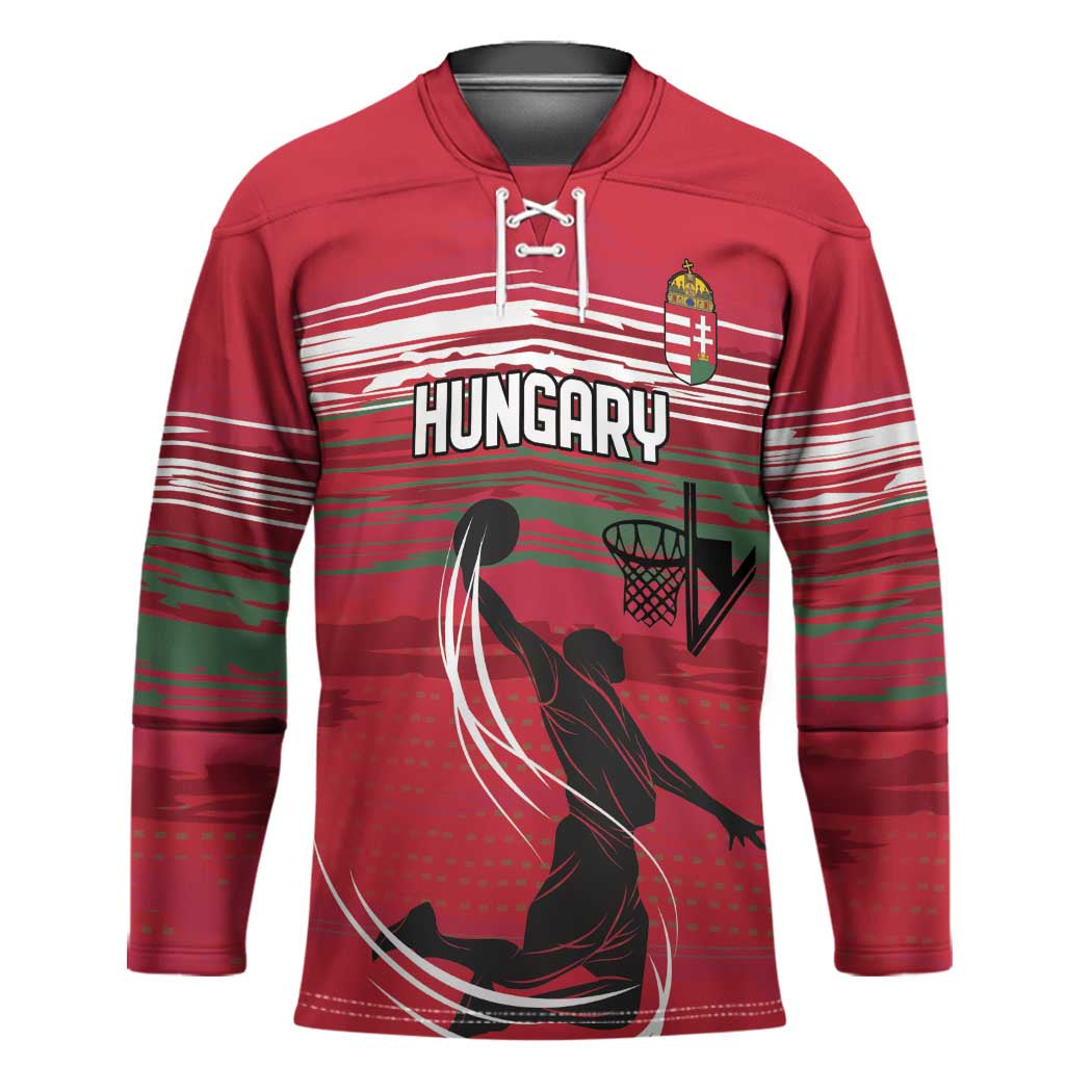 Hungary Basketball Custom Hockey Jersey Come On Magyars Grunge Style - Wonder Print Shop