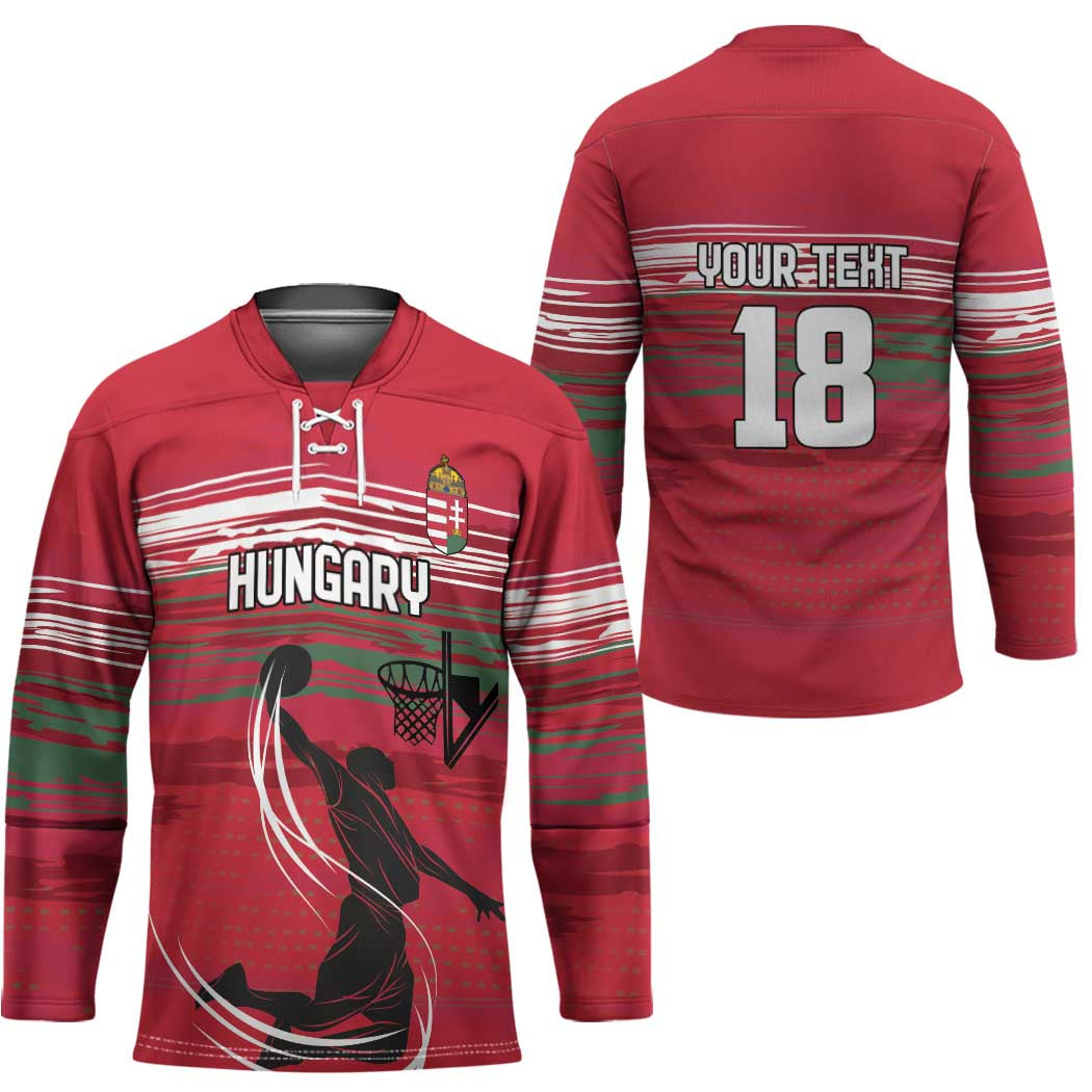 Hungary Basketball Custom Hockey Jersey Come On Magyars Grunge Style - Wonder Print Shop