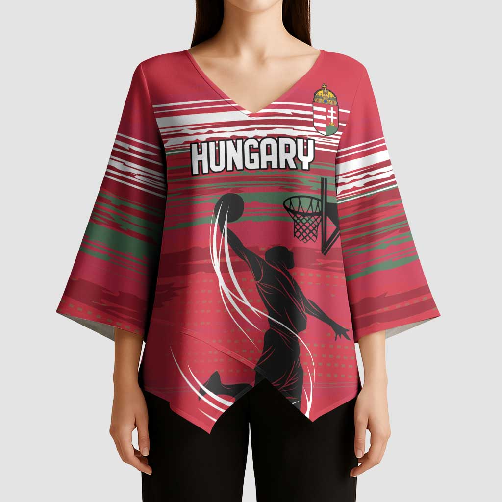 Hungary Basketball Custom Kimono Sleeve Blouse Come On Magyars Grunge Style - Wonder Print Shop