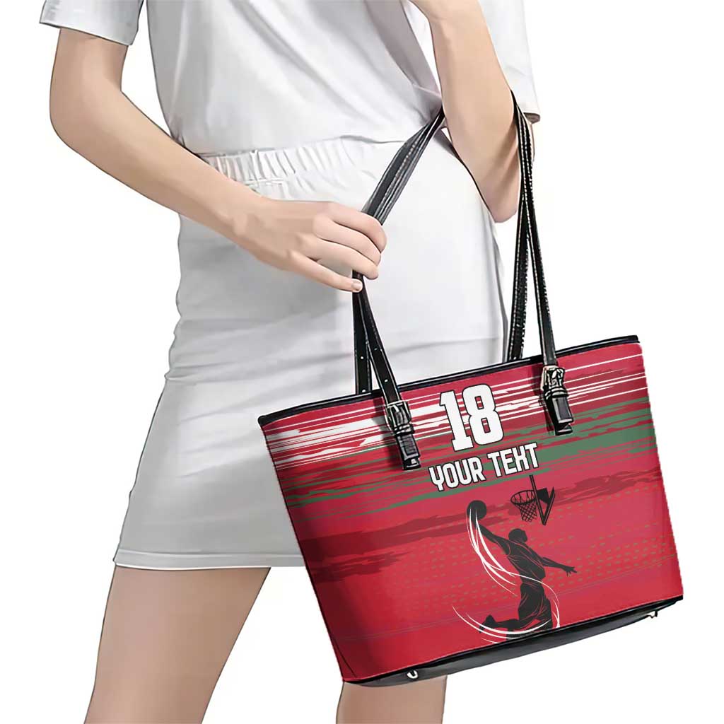 Hungary Basketball Custom Leather Tote Bag Come On Magyars Grunge Style - Wonder Print Shop