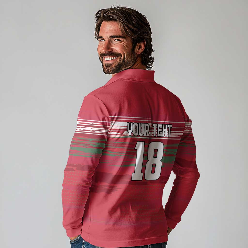 Hungary Basketball Custom Long Sleeve Polo Shirt Come On Magyars Grunge Style - Wonder Print Shop