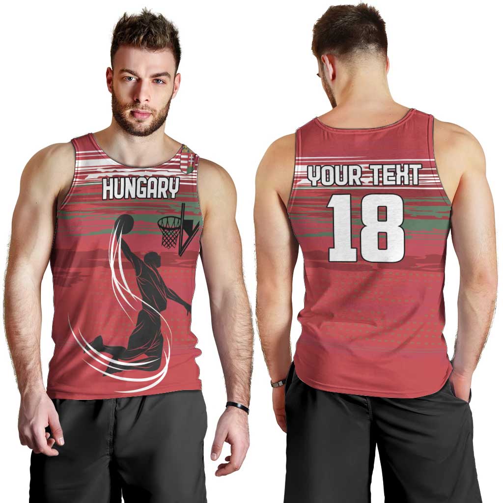 Hungary Basketball Custom Men Tank Top Come On Magyars Grunge Style - Wonder Print Shop