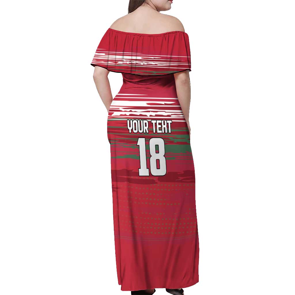 Hungary Basketball Custom Off Shoulder Maxi Dress Come On Magyars Grunge Style - Wonder Print Shop
