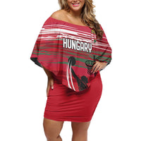 Hungary Basketball Custom Off Shoulder Short Dress Come On Magyars Grunge Style - Wonder Print Shop