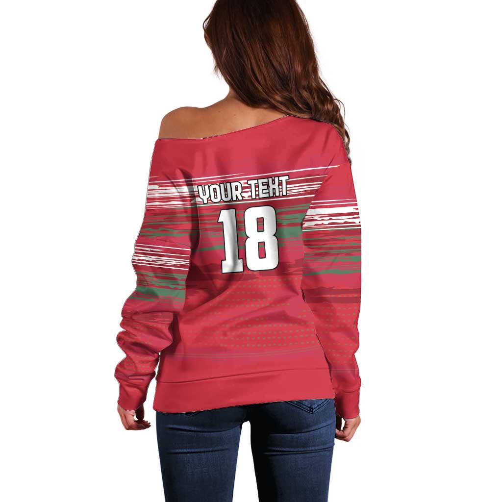 Hungary Basketball Custom Off Shoulder Sweater Come On Magyars Grunge Style - Wonder Print Shop