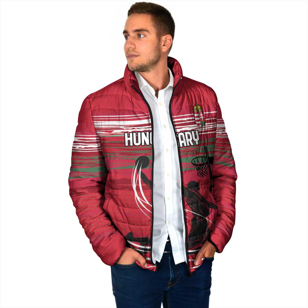 Hungary Basketball Custom Padded Jacket Come On Magyars Grunge Style - Wonder Print Shop
