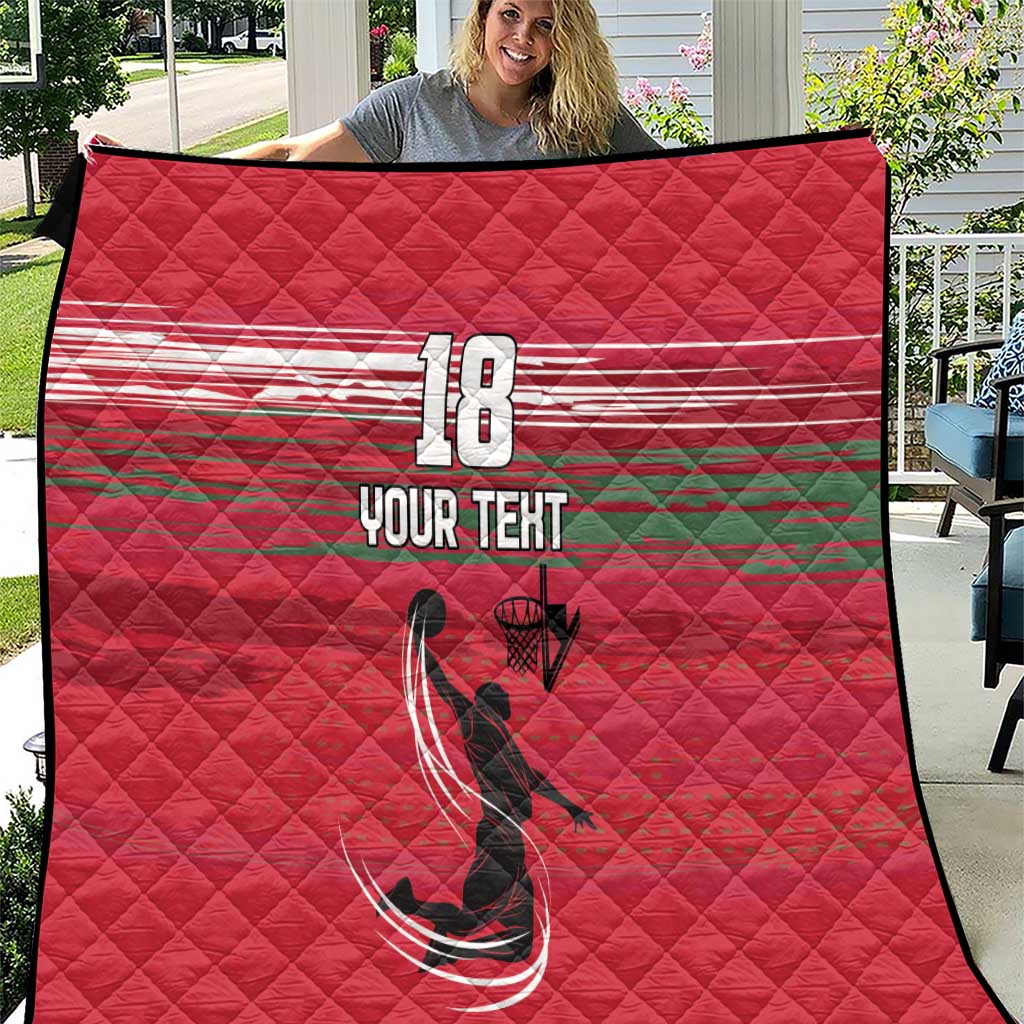 Hungary Basketball Custom Quilt Come On Magyars Grunge Style - Wonder Print Shop