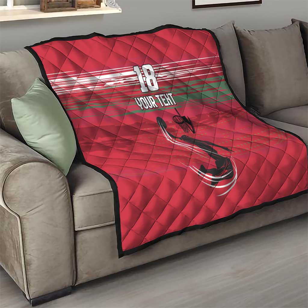 Hungary Basketball Custom Quilt Come On Magyars Grunge Style - Wonder Print Shop