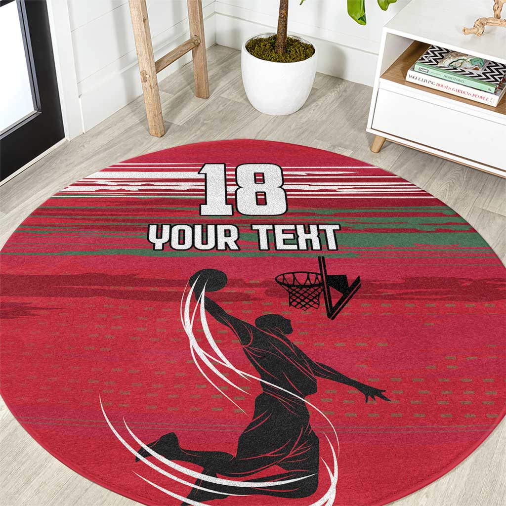 Hungary Basketball Custom Round Carpet Come On Magyars Grunge Style - Wonder Print Shop