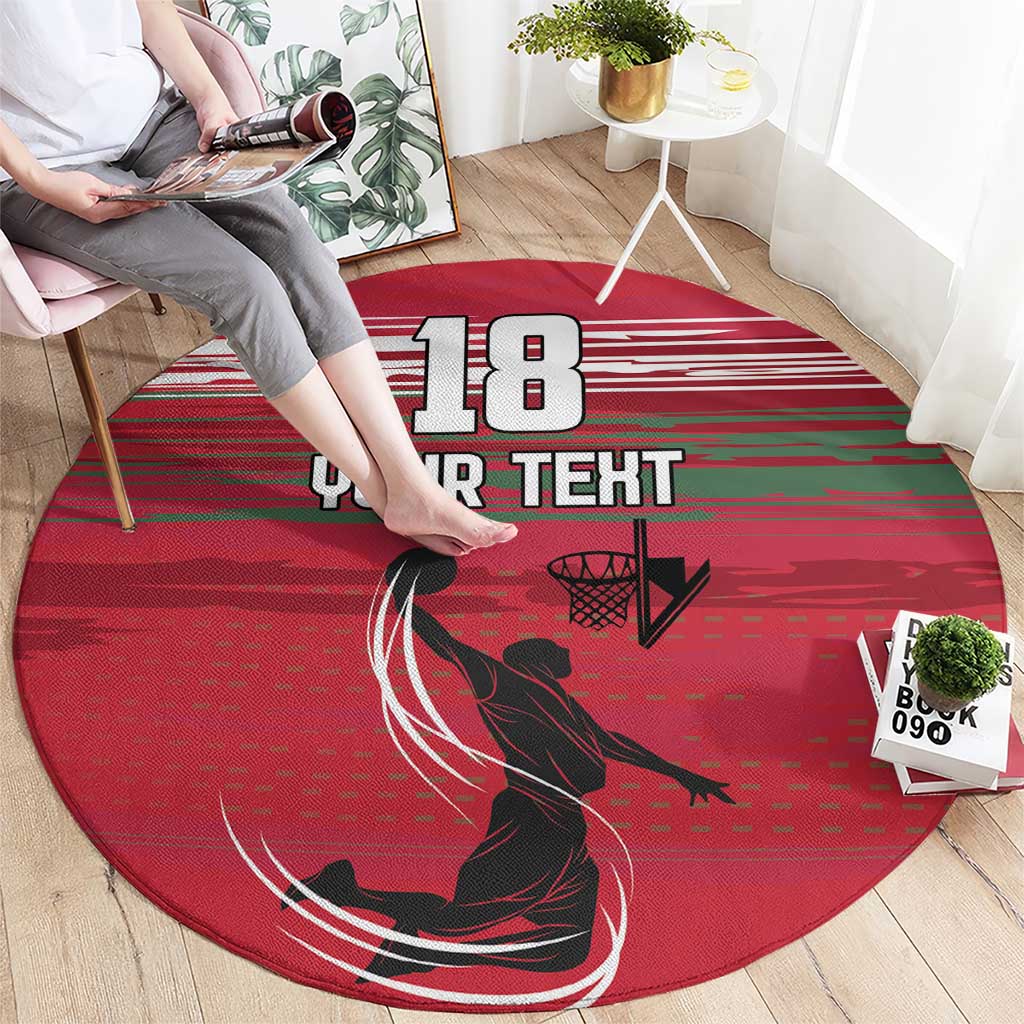 Hungary Basketball Custom Round Carpet Come On Magyars Grunge Style - Wonder Print Shop