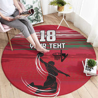 Hungary Basketball Custom Round Carpet Come On Magyars Grunge Style - Wonder Print Shop