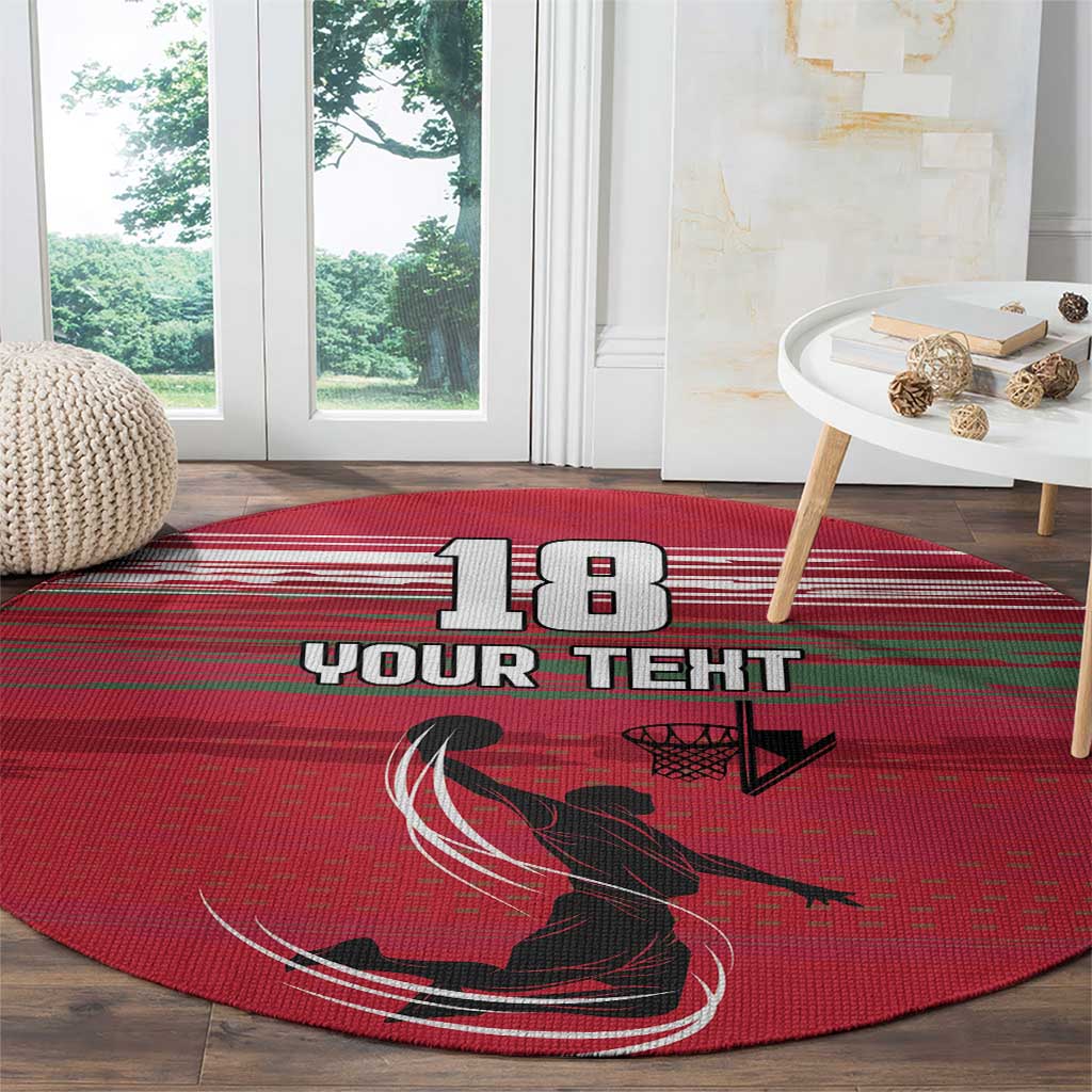 Hungary Basketball Custom Round Carpet Come On Magyars Grunge Style - Wonder Print Shop
